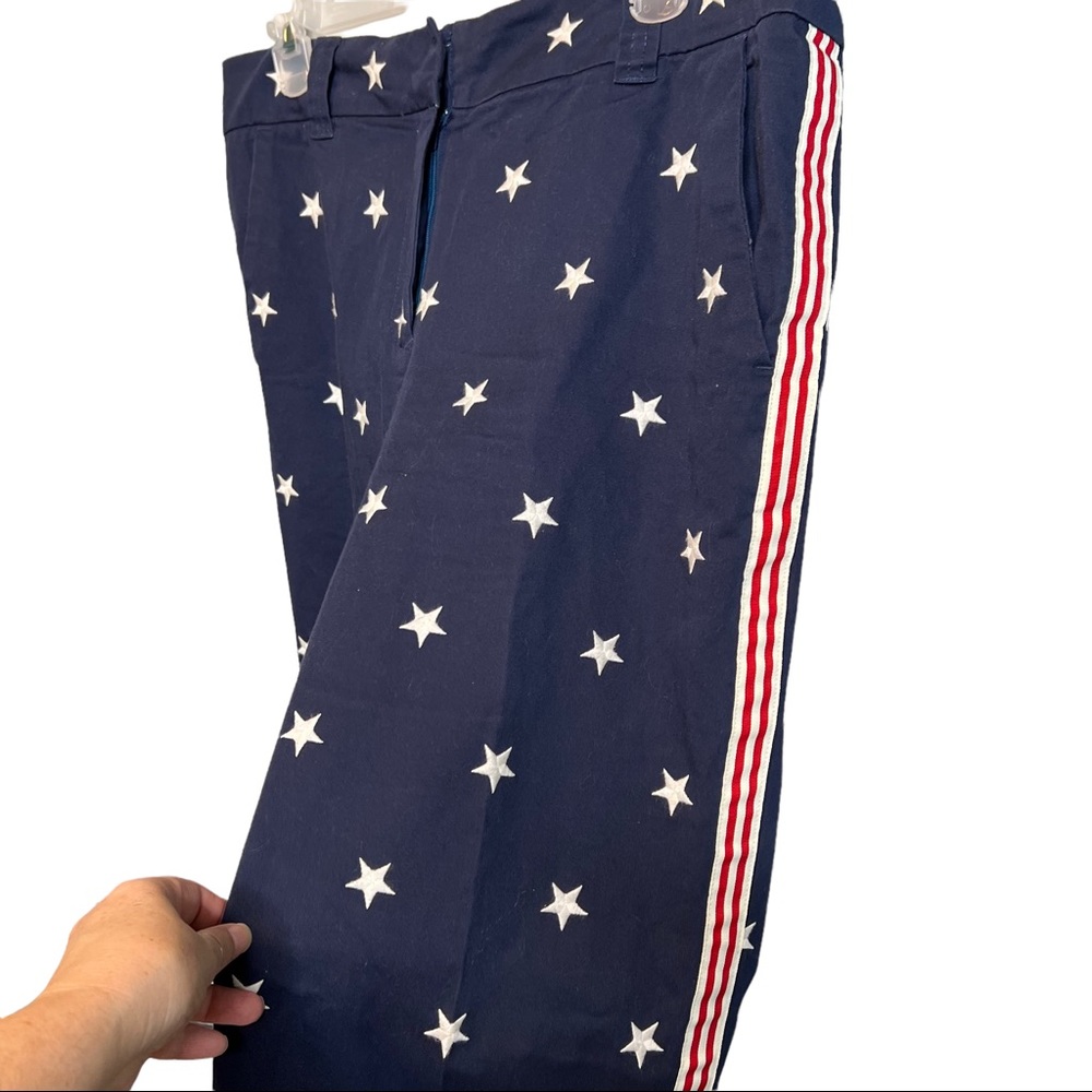 Tommy Hilfiger Navy Embroidered Stars & Stripes Pants size 14 Vintage - Picture 5 of 8